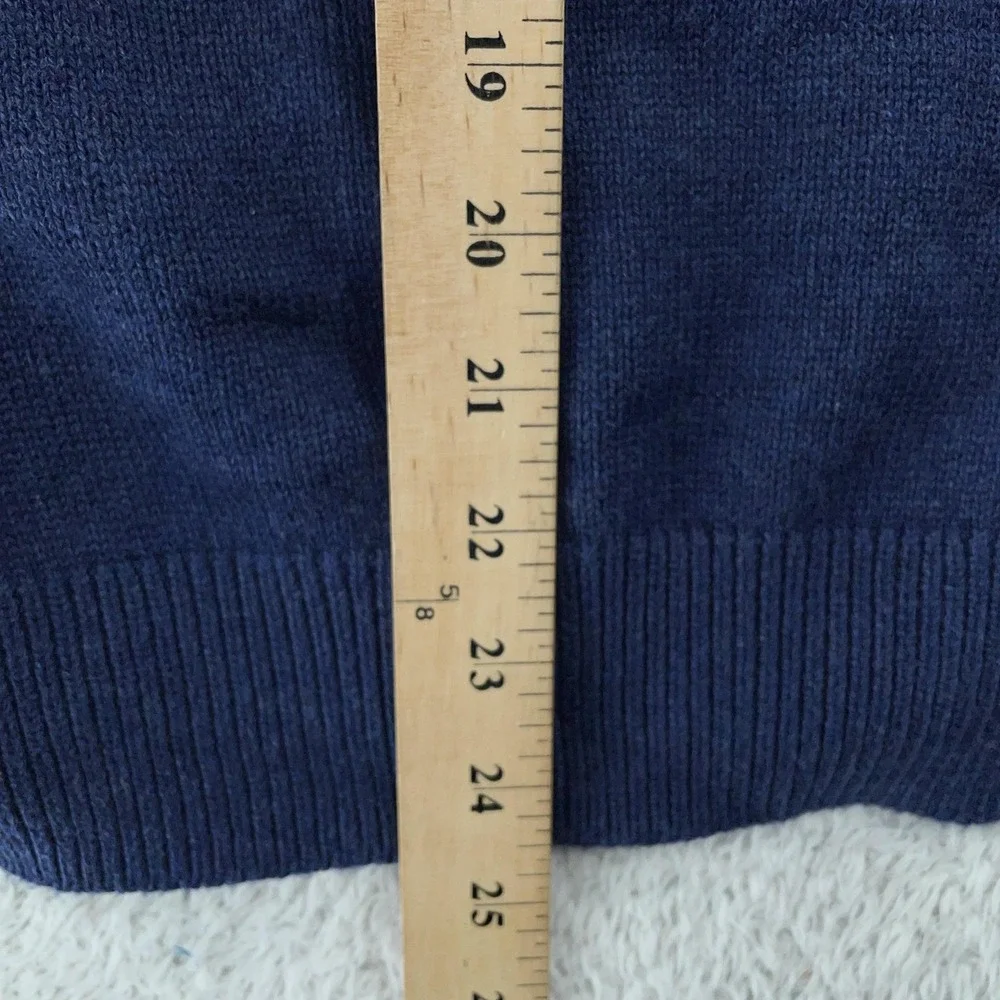 L.L. Bean Sweater Mens Small Navy 1/4 Zip Cashmere Blend Fair Isle Wicked‎ Soft